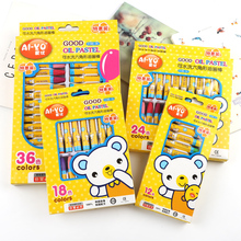宝宝2zg色蜡笔可水wq色安全18色36色幼儿园初学者画笔腊笔