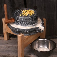 手动磨zg用磨青手工wq机手推石磨盘豆腐的石石墨手摇