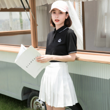 学院风zg作服polwq装裙超市服务员前台蛋糕店技师女t恤定制log