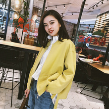 外套女zh021年春ng(小)个子宽松洋气短式棒球服春秋百搭夹克开衫