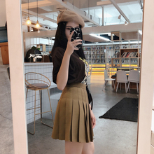 202zh新式纯色西yx百褶裙半身裙jk显瘦a字高腰女秋冬学生短裙
