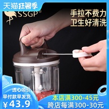 德国手zi绞肉机家用kq器手摇多功能绞肉器碎肉手拉式搅碎机