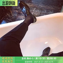 佐印男zm日系商务锦dx长筒薄式透气绅士性感防臭黑色正装西装
