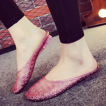 夏季新zt拖鞋女水晶pz室包头拖鞋沙滩防滑防臭凉拖鞋女