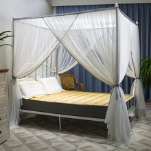 白色蚊zx�m廷家用1ng1.8米床幔支架公主�L落地式三�_�T�P室加。
