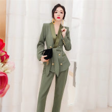 【现货zz套装女韩款ww1新式春装时尚职业套装洋气两件套气质